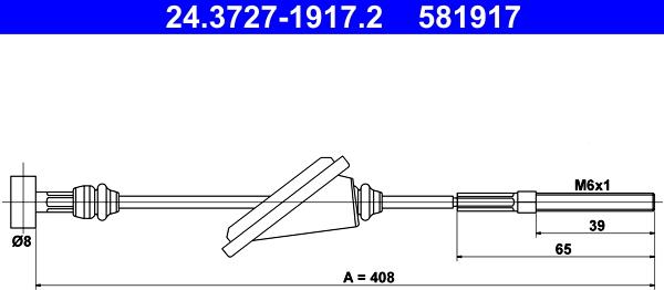 ATE 24.3727-1917.2 - Cavo comando, Freno stazionamento www.autoricambit.com