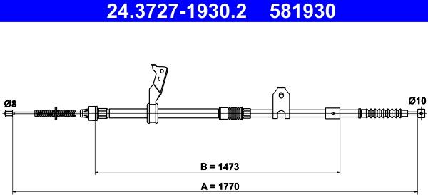 ATE 24.3727-1930.2 - Cavo comando, Freno stazionamento www.autoricambit.com