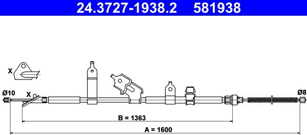 ATE 24.3727-1938.2 - Cavo comando, Freno stazionamento www.autoricambit.com