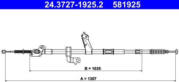 ATE 24.3727-1925.2 - Cavo comando, Freno stazionamento www.autoricambit.com