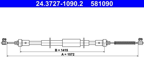 ATE 24.3727-1090.2 - Cavo comando, Freno stazionamento www.autoricambit.com