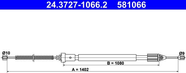 ATE 24.3727-1066.2 - Cavo comando, Freno stazionamento www.autoricambit.com