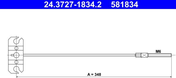 ATE 24.3727-1834.2 - Cavo comando, Freno stazionamento www.autoricambit.com