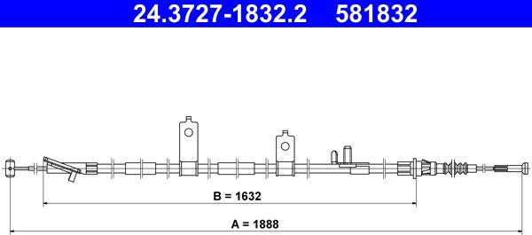 ATE 24.3727-1832.2 - Cavo comando, Freno stazionamento www.autoricambit.com