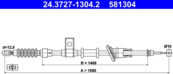 ATE 24.3727-1304.2 - Cavo comando, Freno stazionamento www.autoricambit.com