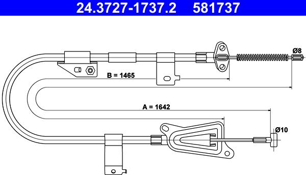 ATE 24.3727-1737.2 - Cavo comando, Freno stazionamento www.autoricambit.com