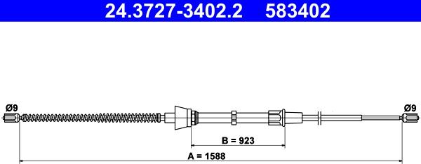 ATE 24.3727-3402.2 - Cavo comando, Freno stazionamento www.autoricambit.com