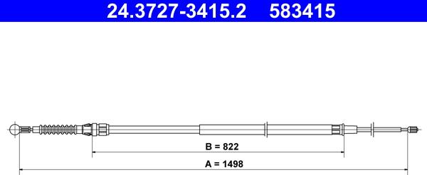 ATE 24.3727-3415.2 - Cavo comando, Freno stazionamento www.autoricambit.com