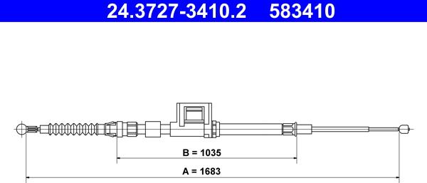 ATE 24.3727-3410.2 - Cavo comando, Freno stazionamento www.autoricambit.com