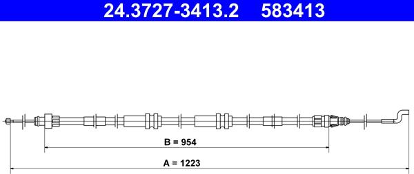 ATE 24.3727-3413.2 - Cavo comando, Freno stazionamento www.autoricambit.com