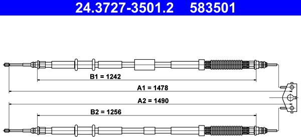 ATE 24.3727-3501.2 - Cavo comando, Freno stazionamento www.autoricambit.com