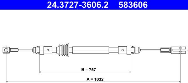 ATE 24.3727-3606.2 - Cavo comando, Freno stazionamento www.autoricambit.com