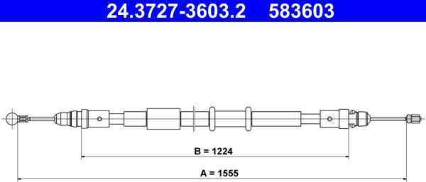 ATE 24.3727-3603.2 - Cavo comando, Freno stazionamento www.autoricambit.com