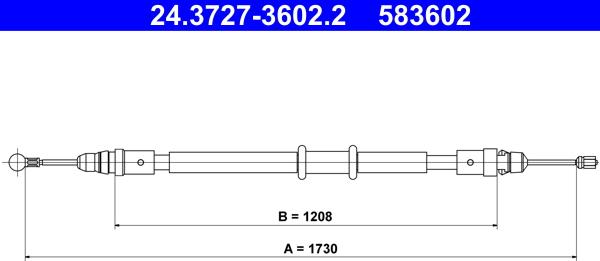 ATE 24.3727-3602.2 - Cavo comando, Freno stazionamento www.autoricambit.com