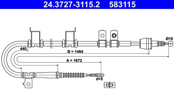 ATE 24.3727-3115.2 - Cavo comando, Freno stazionamento www.autoricambit.com