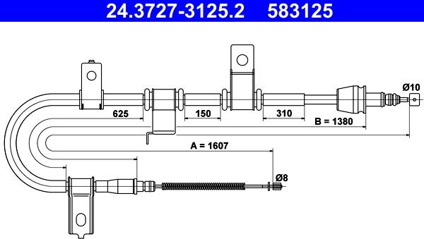 ATE 24.3727-3125.2 - Cavo comando, Freno stazionamento www.autoricambit.com