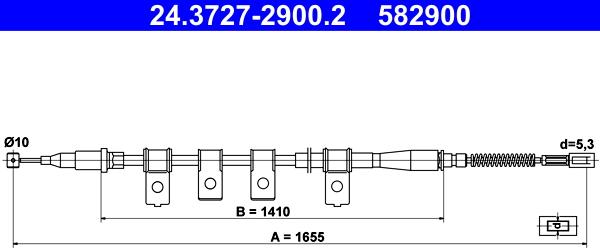 ATE 24.3727-2900.2 - Cavo comando, Freno stazionamento www.autoricambit.com