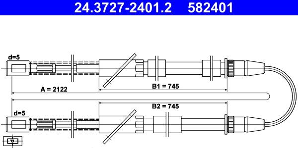 ATE 24.3727-2401.2 - Cavo comando, Freno stazionamento www.autoricambit.com