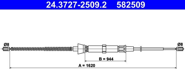 ATE 24.3727-2509.2 - Cavo comando, Freno stazionamento www.autoricambit.com