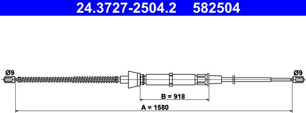 ATE 24.3727-2504.2 - Cavo comando, Freno stazionamento www.autoricambit.com