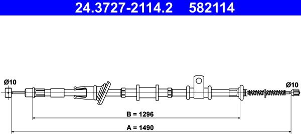 ATE 24.3727-2114.2 - Cavo comando, Freno stazionamento www.autoricambit.com