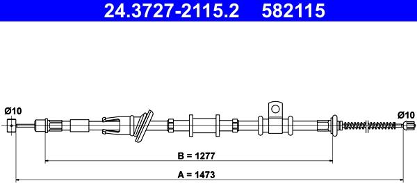 ATE 24.3727-2115.2 - Cavo comando, Freno stazionamento www.autoricambit.com