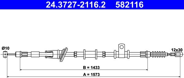 ATE 24.3727-2116.2 - Cavo comando, Freno stazionamento www.autoricambit.com