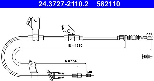 ATE 24.3727-2110.2 - Cavo comando, Freno stazionamento www.autoricambit.com