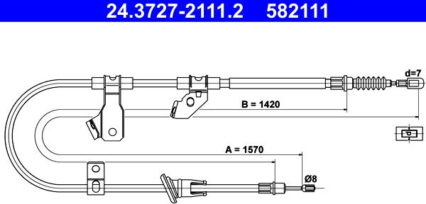 ATE 24.3727-2111.2 - Cavo comando, Freno stazionamento www.autoricambit.com