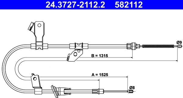 ATE 24.3727-2112.2 - Cavo comando, Freno stazionamento www.autoricambit.com