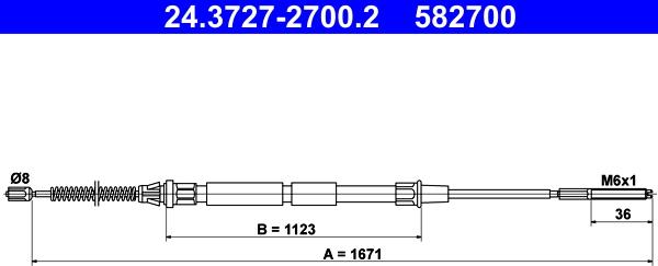 ATE 24.3727-2700.2 - Cavo comando, Freno stazionamento www.autoricambit.com