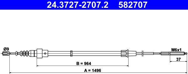 ATE 24.3727-2707.2 - Cavo comando, Freno stazionamento www.autoricambit.com