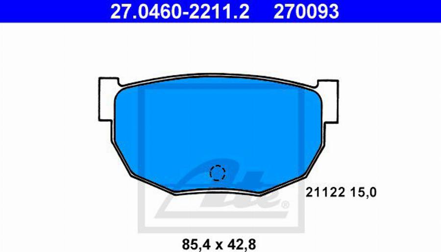 ATE 270093 - Kit pastiglie freno, Freno a disco www.autoricambit.com