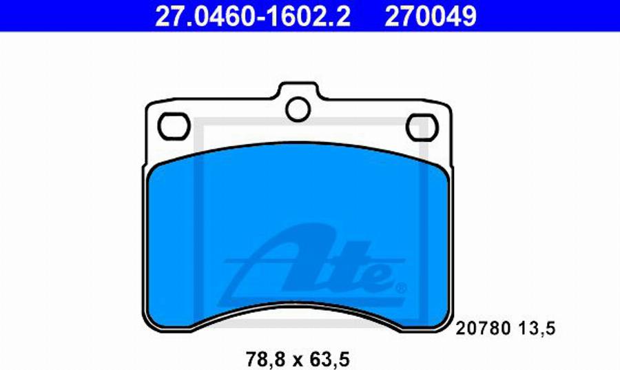 ATE 270049 - Kit pastiglie freno, Freno a disco www.autoricambit.com