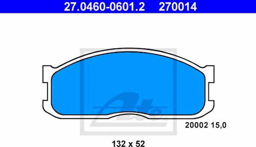 ATE 270014 - Kit pastiglie freno, Freno a disco www.autoricambit.com