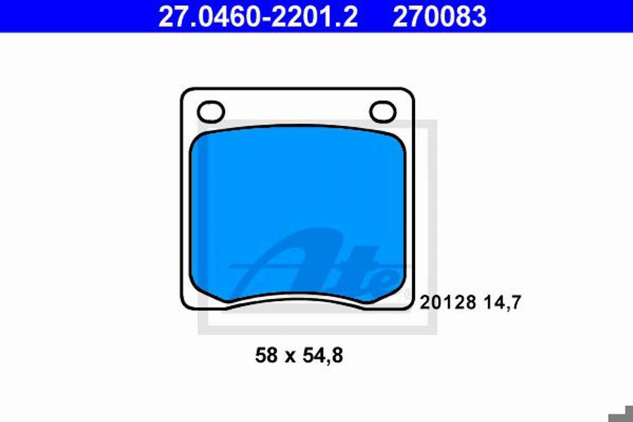 ATE 270083 - Kit pastiglie freno, Freno a disco www.autoricambit.com