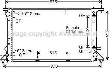 Ava Quality Cooling AI 2291 - Radiatore, Raffreddamento motore www.autoricambit.com