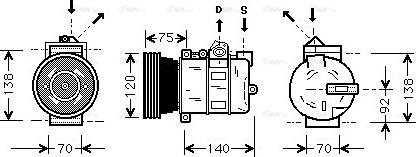 Ava Quality Cooling AUAK043 - Compressore, Climatizzatore www.autoricambit.com