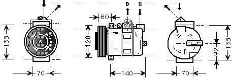 Ava Quality Cooling AUAK050 - Compressore, Climatizzatore www.autoricambit.com