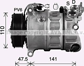 Ava Quality Cooling AUK341 - Compressore, Climatizzatore www.autoricambit.com