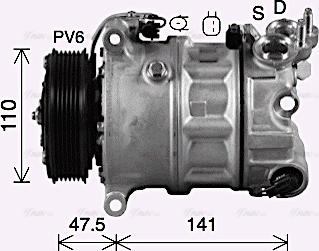 Ava Quality Cooling AUAK341 - Compressore, Climatizzatore www.autoricambit.com