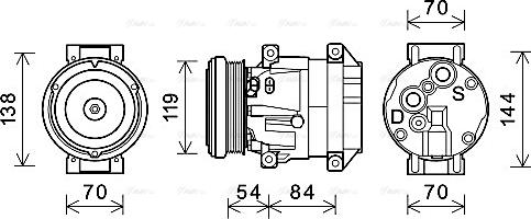 Ava Quality Cooling CTAK055 - Compressore, Climatizzatore www.autoricambit.com