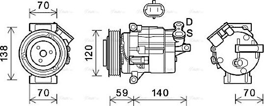 Ava Quality Cooling CTK065 - Compressore, Climatizzatore www.autoricambit.com