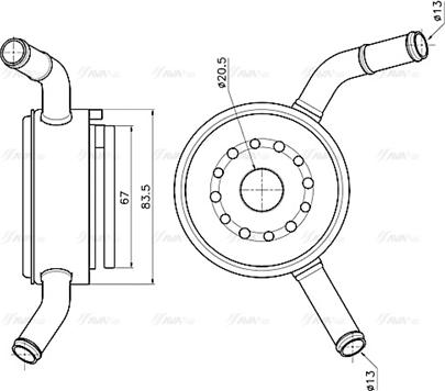 Ava Quality Cooling DN3490 - Radiatore olio, Olio motore www.autoricambit.com