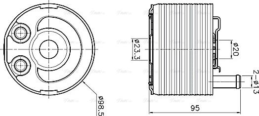 Ava Quality Cooling DN3483 - Radiatore olio, Olio motore www.autoricambit.com