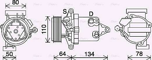 Ava Quality Cooling DNAK437 - Compressore, Climatizzatore www.autoricambit.com