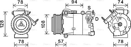 Ava Quality Cooling FDAK587 - Compressore, Climatizzatore www.autoricambit.com