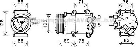 Ava Quality Cooling FDK571 - Compressore, Climatizzatore www.autoricambit.com