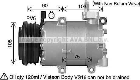 Ava Quality Cooling FDK674 - Compressore, Climatizzatore www.autoricambit.com