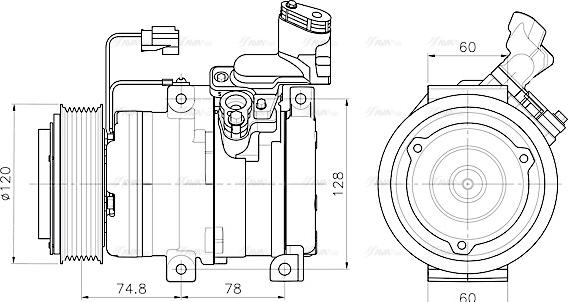 Ava Quality Cooling HDAK340 - Compressore, Climatizzatore www.autoricambit.com